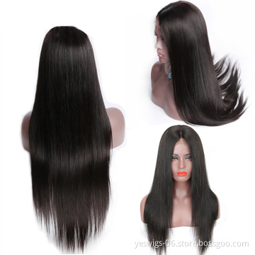 Natural Korean Double Drawn Raw Indian Virgin Cuticle Aligned Hair Extension Wig For Black Women Human Hair 360 Lace Front Wig